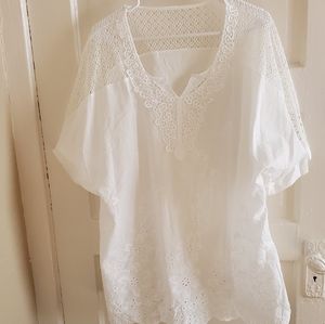 Unknown brand white eyelet shirt NWOT